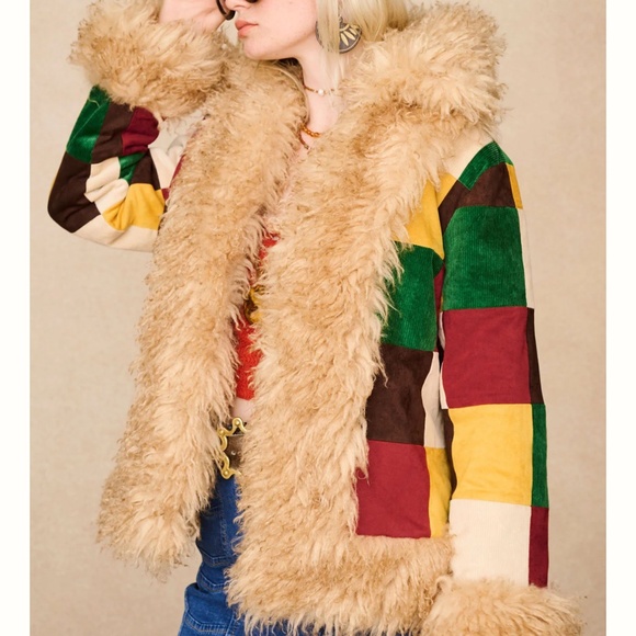 the hippie shake Rudy Tuesday patchwork penny lane coat size 14 (UK 18) new - Picture 1 of 12